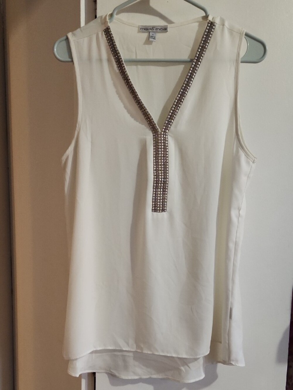 Moa Moa Sleeveless Women's Blouse Sz L